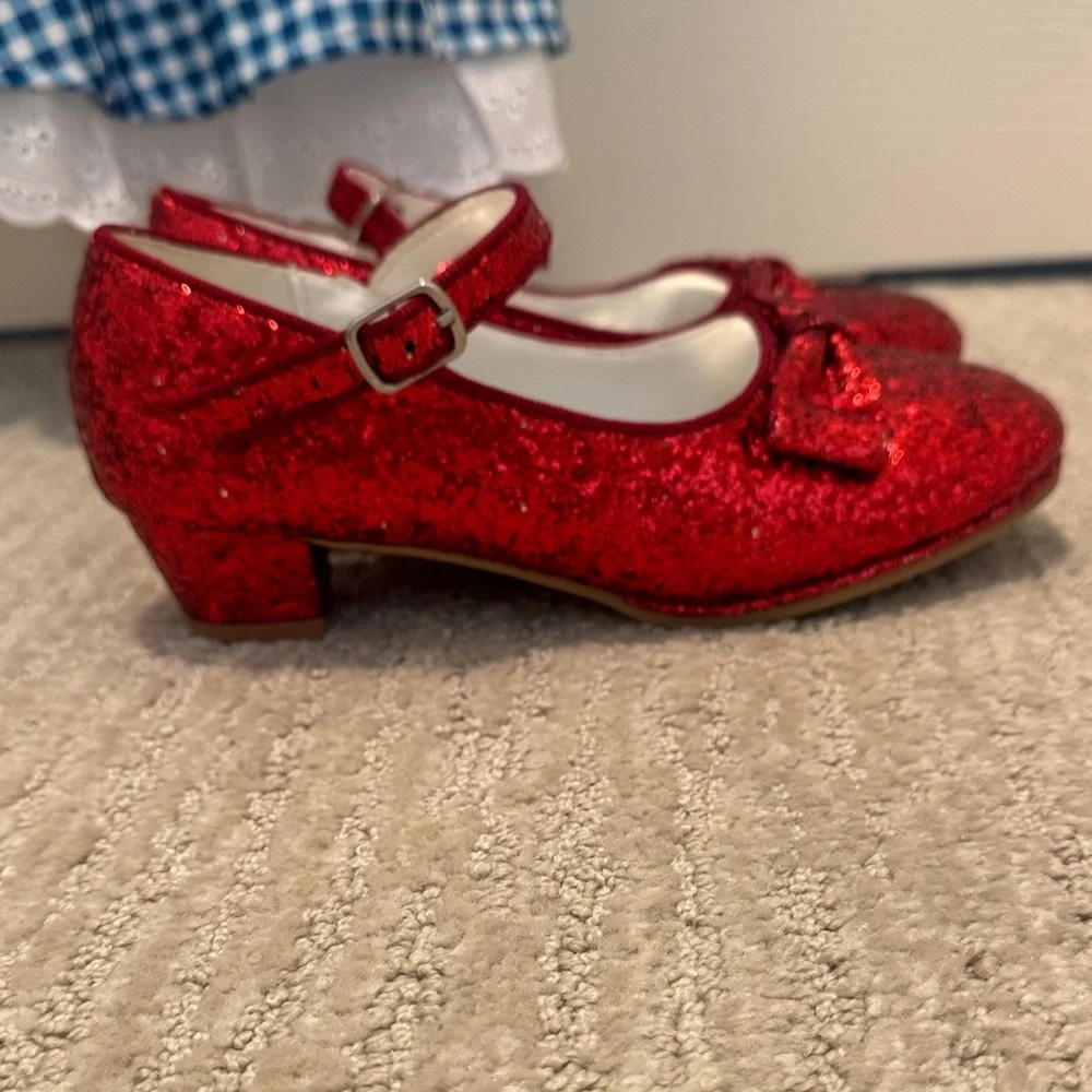 Red Glitter Mary Jane Dress Shoes